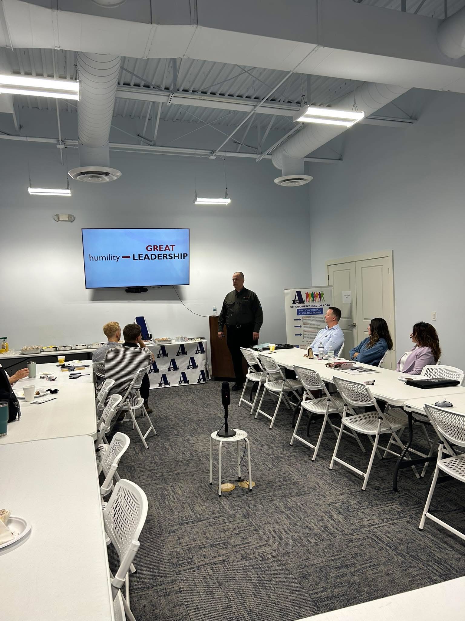 A-Team meeting with speaker