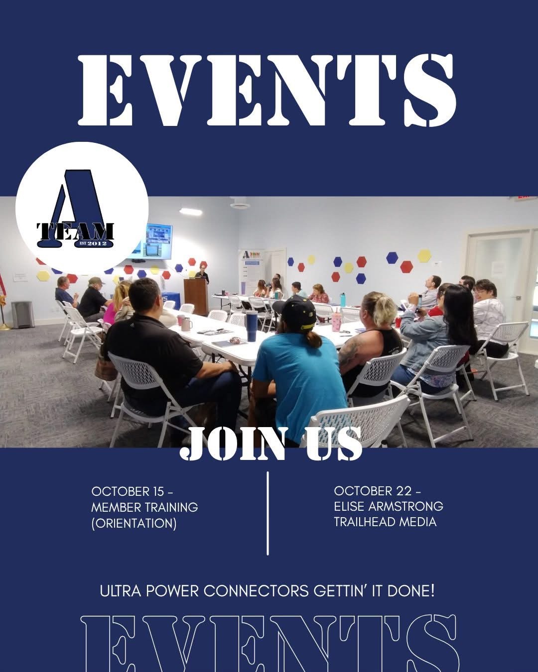 A-Team Events Poster for the Month of October in 2025